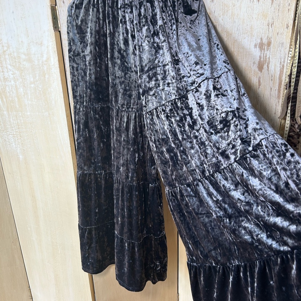 Natural Life Gray Crushed Velvet Palazzo Pants XL NWOT